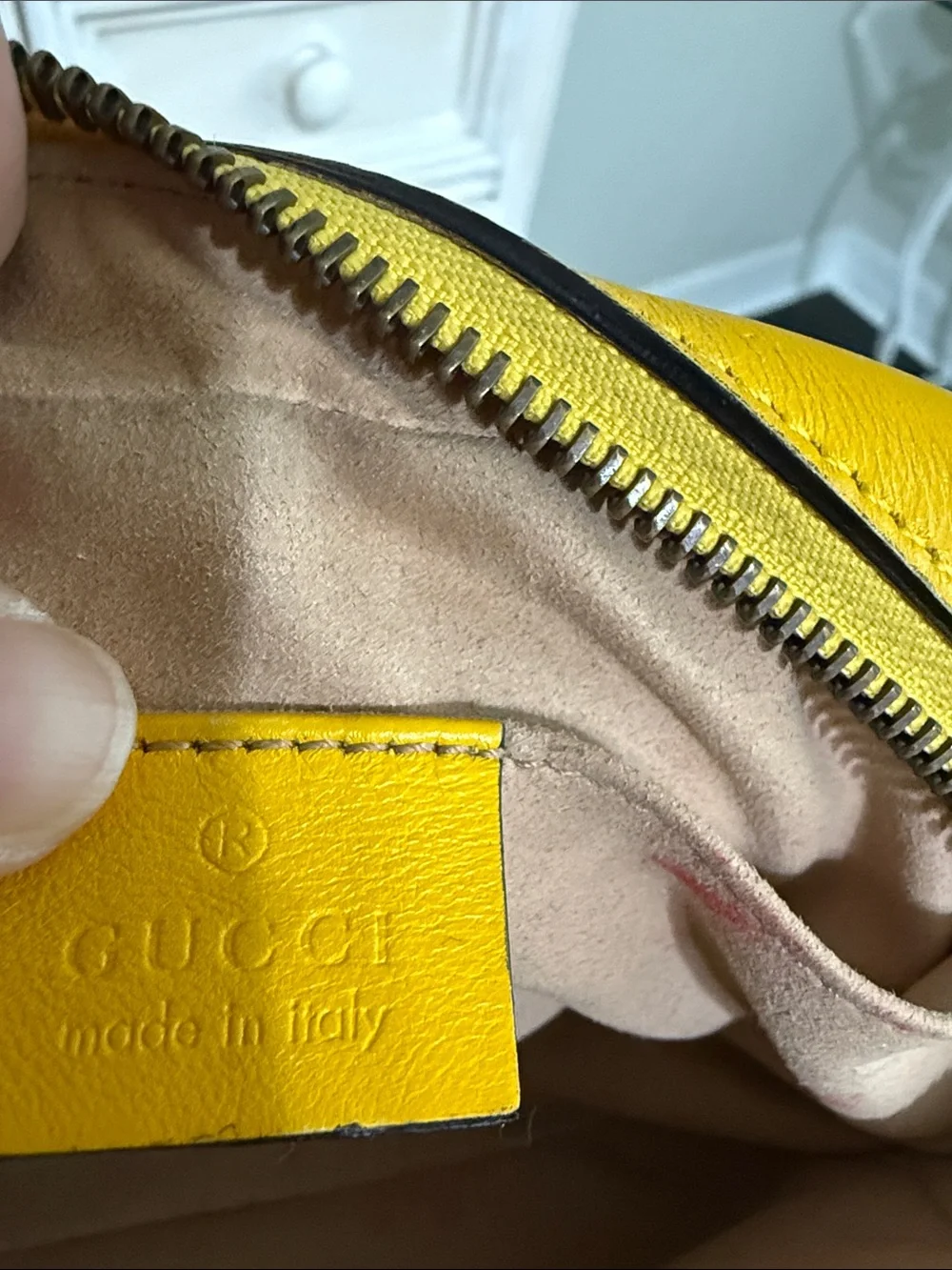 Gucci Yellow GG Marmont Chevron Crossbody Bag